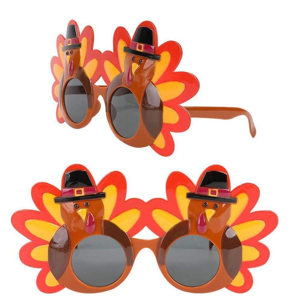 4861 Thanksgiving Turkey Sunglasses Props 2 Pack Cartoon Eyeglasses Autumn
